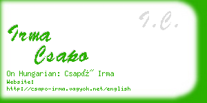 irma csapo business card